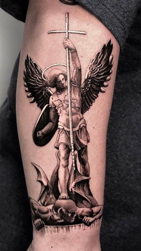 tattoo st michael angel|men's st michael tattoo ideas.